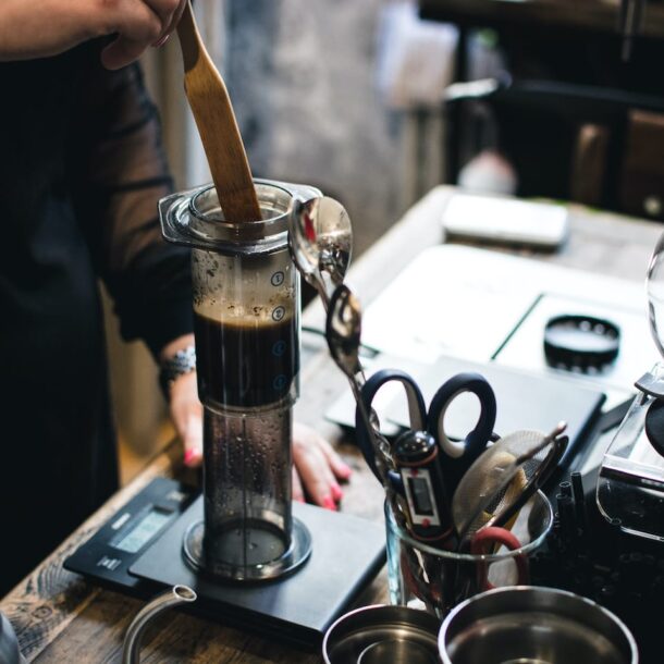 Brewing Coffee in Aeropress